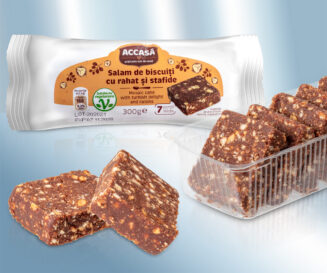 Biscuit salami with Turkish delight and raisins