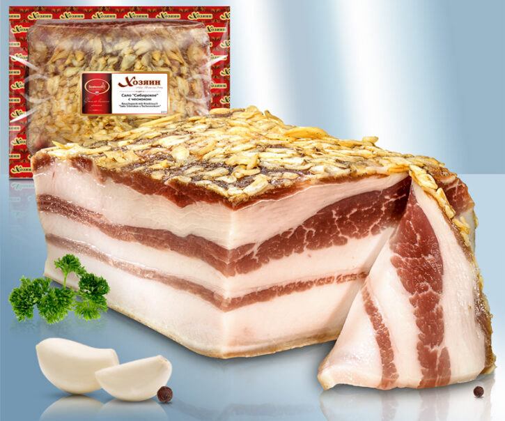 Bacon Salo Sibirskoje with garlic, loose