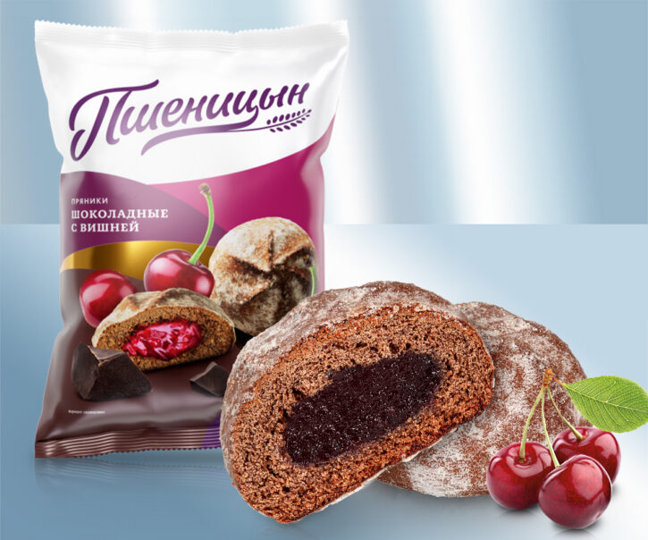 Пряники шоколадные с вишней 400 гр.