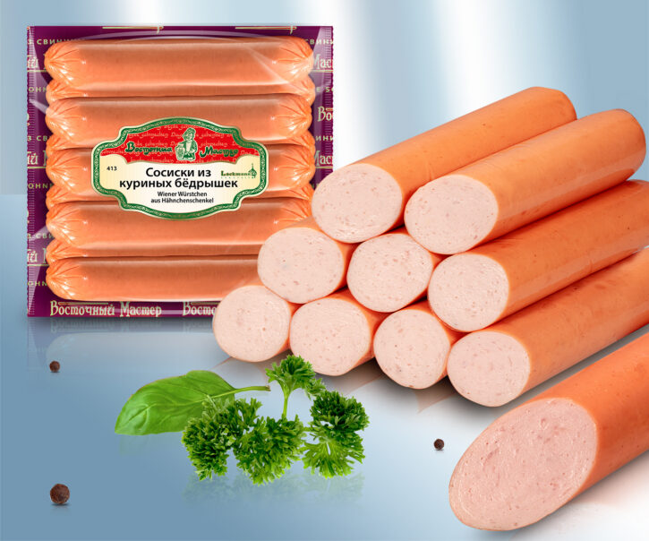 Сосиски из куриных бёдрышек