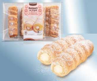 Puff pastry rolls with whipped cream
