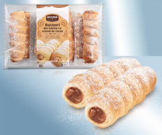 Puff pastry rolls with cocoa cream