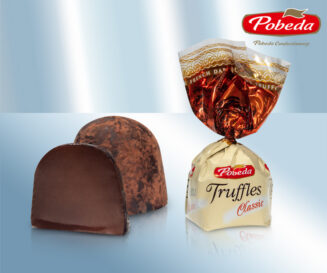 Klassieke truffelsnoepjes in pure chocolade 25% (gemaakt in Moskou)