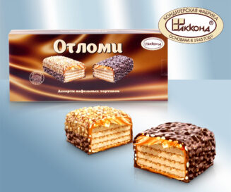 Klein wafelgebak Assortiment met pinda`s en Karamelsmaak