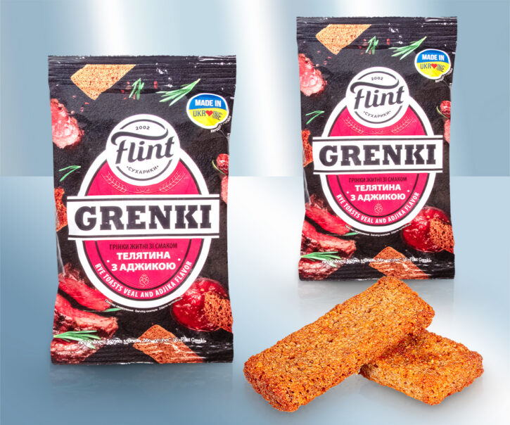 Гренки из ржано-пшеничного хлеба со вкусом барбекю (телятина с аджикой)