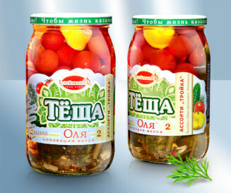 Cherry, Gherkins and Patissons with garlic, 900ml