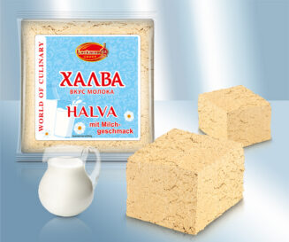 With confectionary speciality made from sunflower seeds with milk