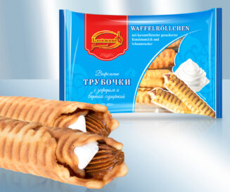 Трубочки с варёной сгущёнкой и зефиром