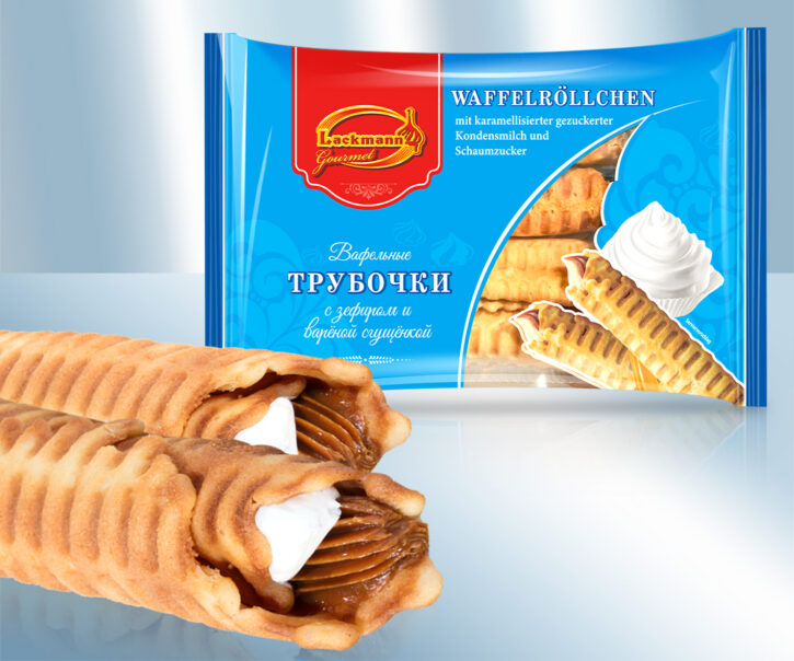 Трубочки с варёной сгущёнкой и зефиром