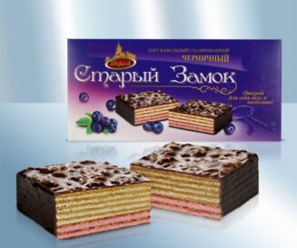 Wafeltaart met de smaak van blauwe bessen, Cacaohoudende vetglazuur