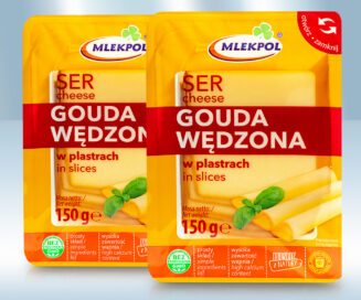 Sliced smoked cheese Gauda