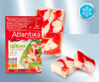 Surimi sticks, in pieces