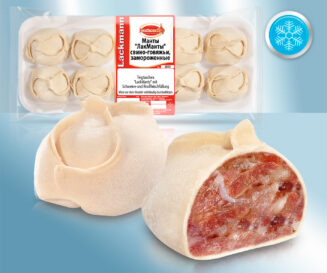 Verse Duitse ravioli met rauwe varkens- en rundvleesvulling, diepvries, om te koken