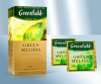 Зеленый чай с мелиссой и мятой Green Melissa в пакетиках в индивидуальной упаковке, 25х1,5гр