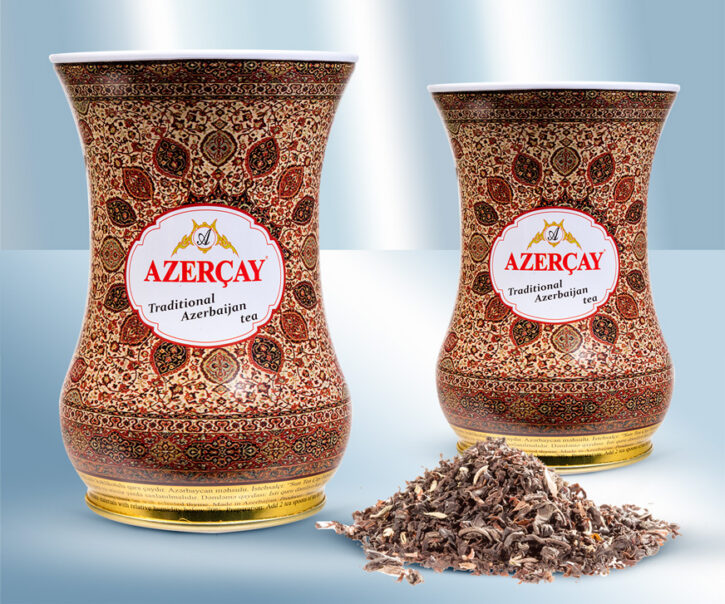 Азерчай "Армуду Ковёр" черный чай с ароматом чабреца, крупнолистовой, в подарочной жестяной банке