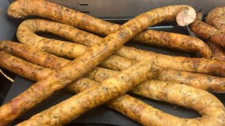 Домашнее копчение куриная колбаса