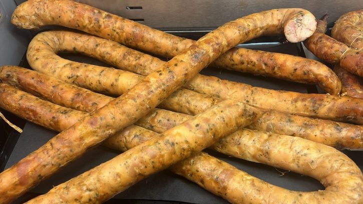 Homemade smoked chicken sausage