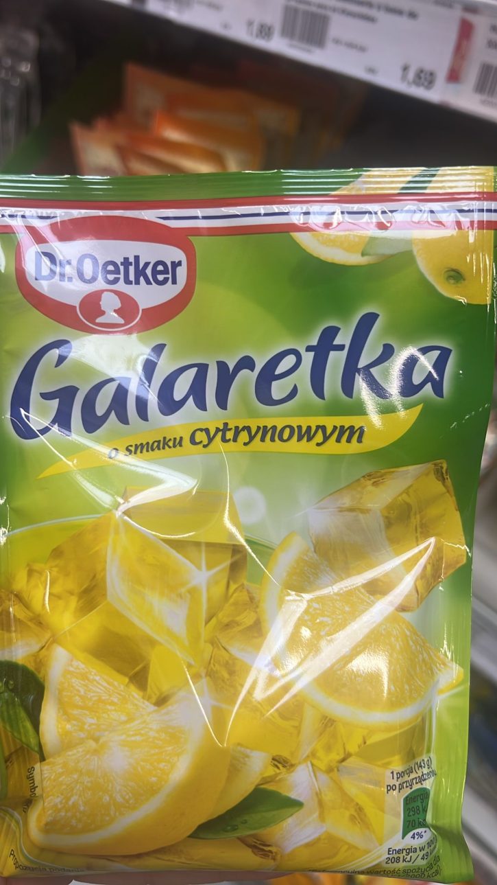 Желе Galaretka со вкусом лимона «Dr.Oetker».