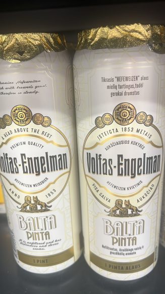 Светлое нефильтрованное пиво Volfas Engelman Balta Pinta «Volfas Engelman»