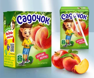 Нектар персиково-яблочный, 200 мл. Садочёк