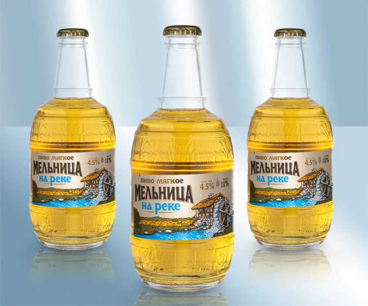 Пиво "Мельница на реке"мягкое, светлое, 4,5%, 450 мл. Trechsosenskoe