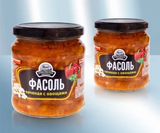Фасоль белая с овощами 470 гр. Семилужская трапеза