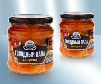 Овощная закуска "Голодны папа" с цукини и перцем в томатном соусе 460 гр. Семилужская трапеза