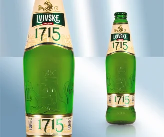 Пиво светлое "1715 Львовское", без DPG, 4,5%, 450 мл. Lvivske